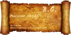 Maczner Ottó névjegykártya