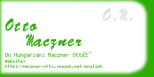 otto maczner business card